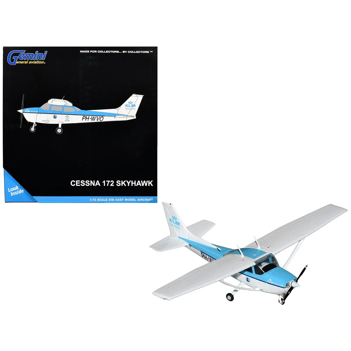 GeminiJets GeminiJets Cessna 172 Skyhawk KLM Aeroclub 1/72 hobby collectible — product photo
