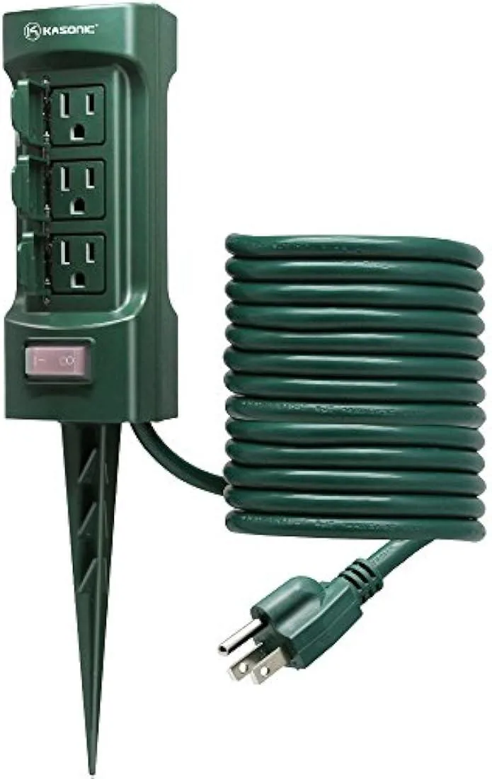 usbroway usbroway 6-Outlet 9 ft Outdoor Power Stake 14AWG — product photo