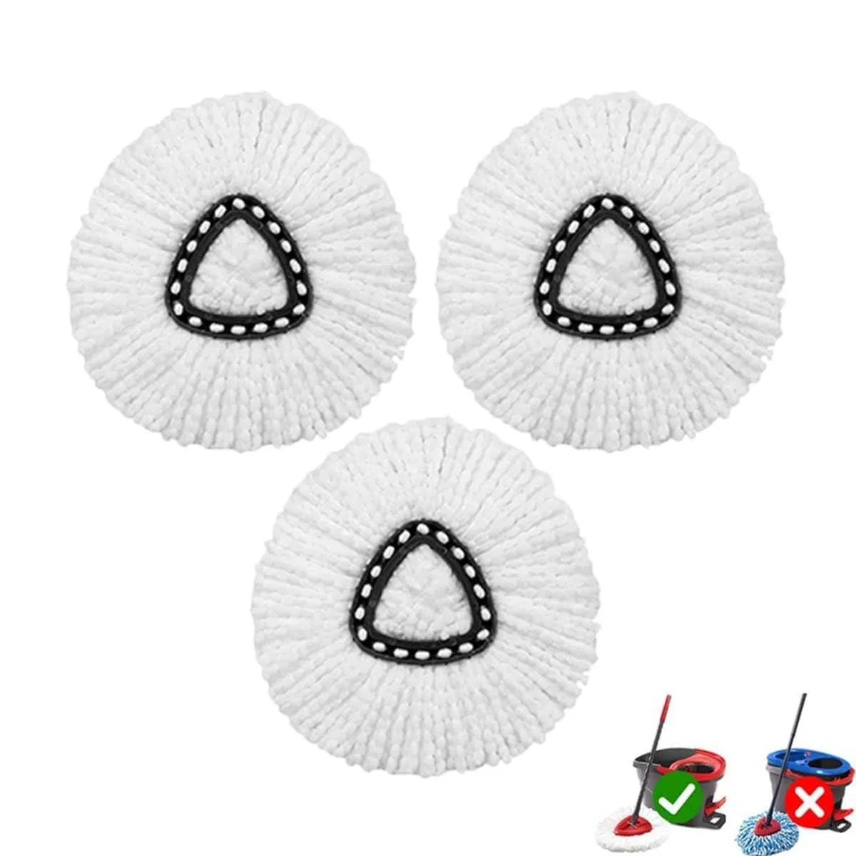  EMTK 3-Pack Microfiber Spin Mop Refills for O-Cedar EasyWring 1-Tank System — product photo