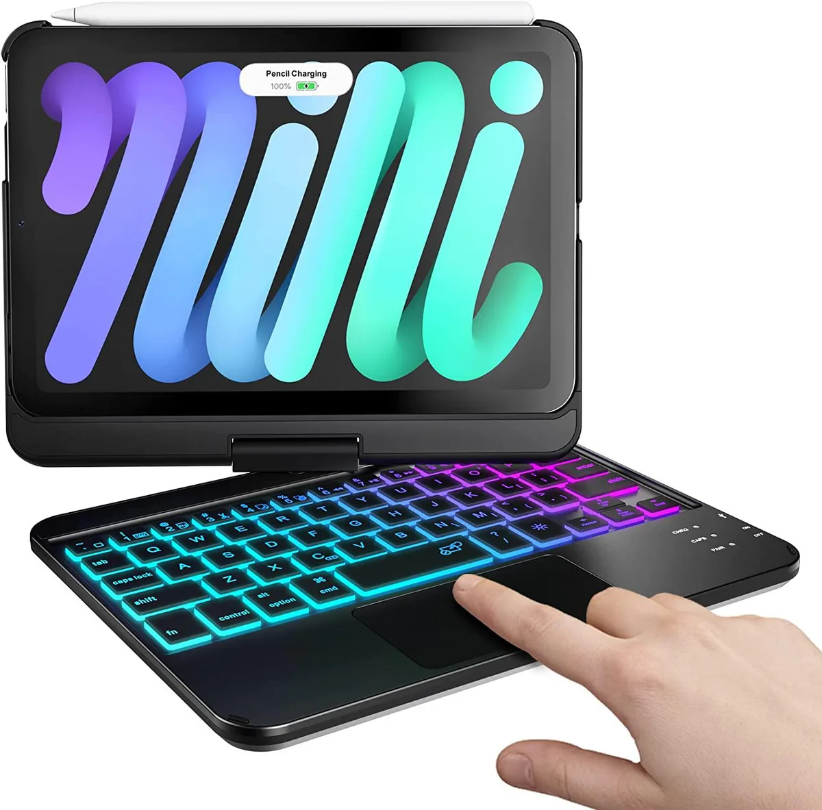 Werleo Werleo A2567 Keyboard Case for iPad Mini 8.3 2021 with Trackpad 360° 7-Color Backlit — product photo