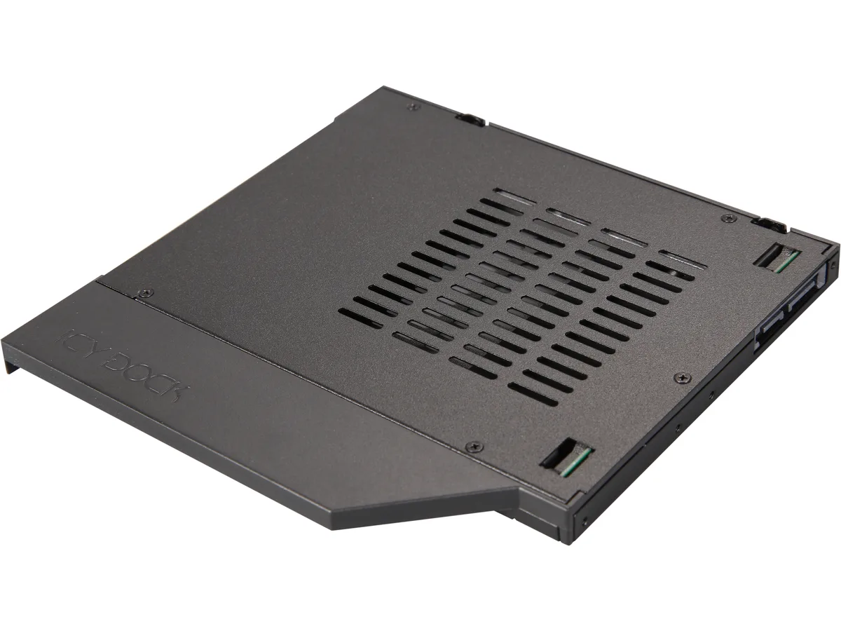 ICY DOCK ICY DOCK MB411SPO-2B 2.5" SATA HDD/SSD mobile rack for 9.5mm ultra slim ODD bay — product photo