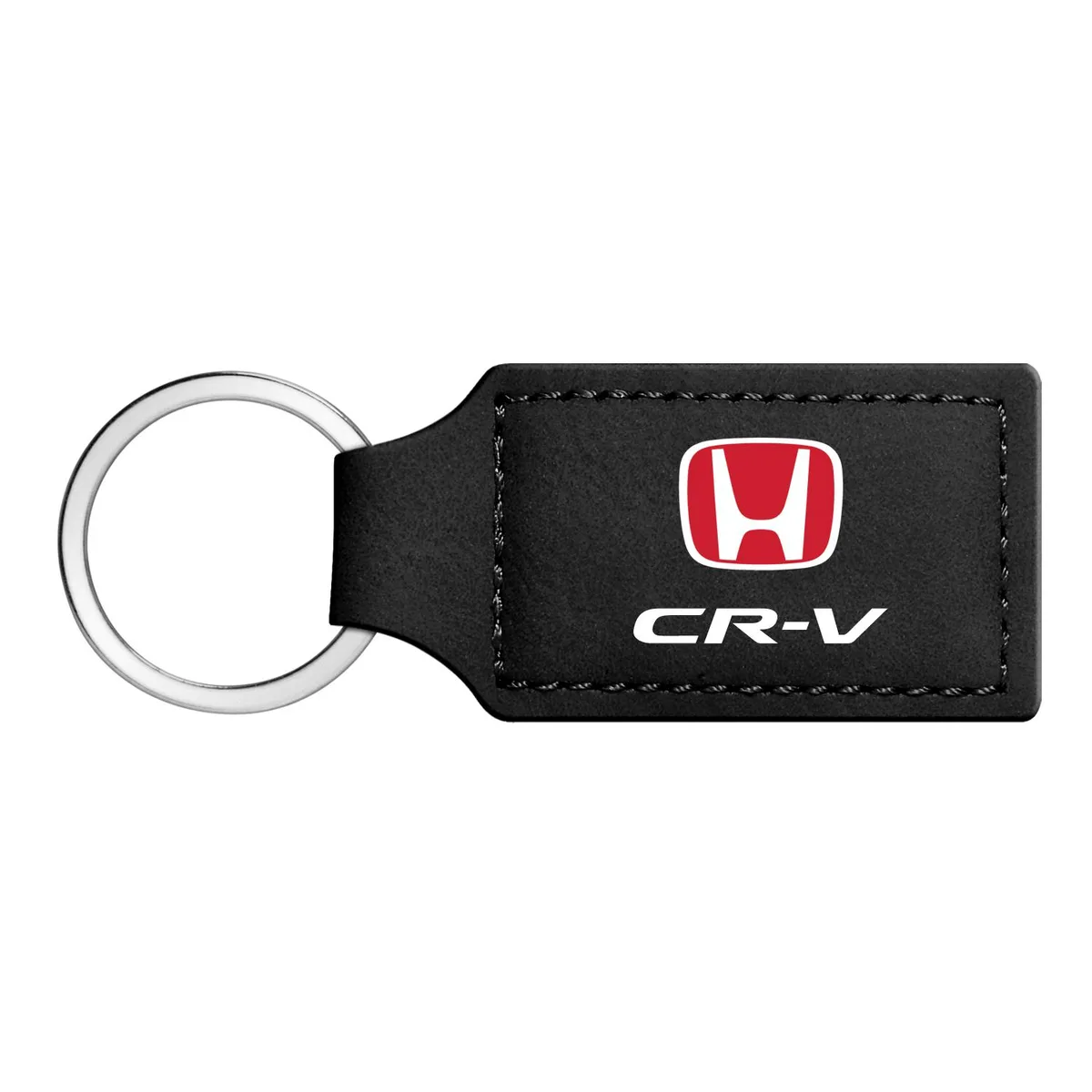 Rectangular black leatherette key chain with Honda CR-V logo