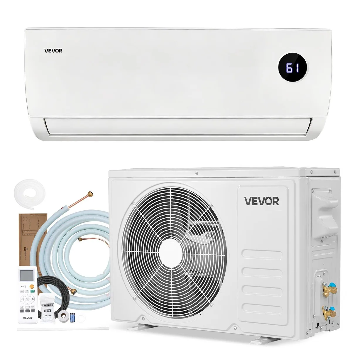 VEVOR VEVOR KAC-09GWH(E1/6)DBp-M100 Mini Split Air Conditioner 9000 BTU 115V 19 SEER2 — product photo