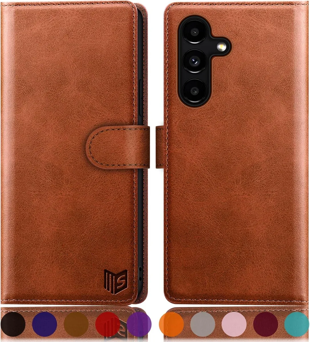 TAURKENAM TAURKENAM Samsung Galaxy S24 5G Wallet Case RFID Blocking Light Brown — product photo