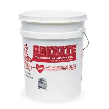 Gray ROCKITE 10051 Expansion Cement in a 50 lb pail