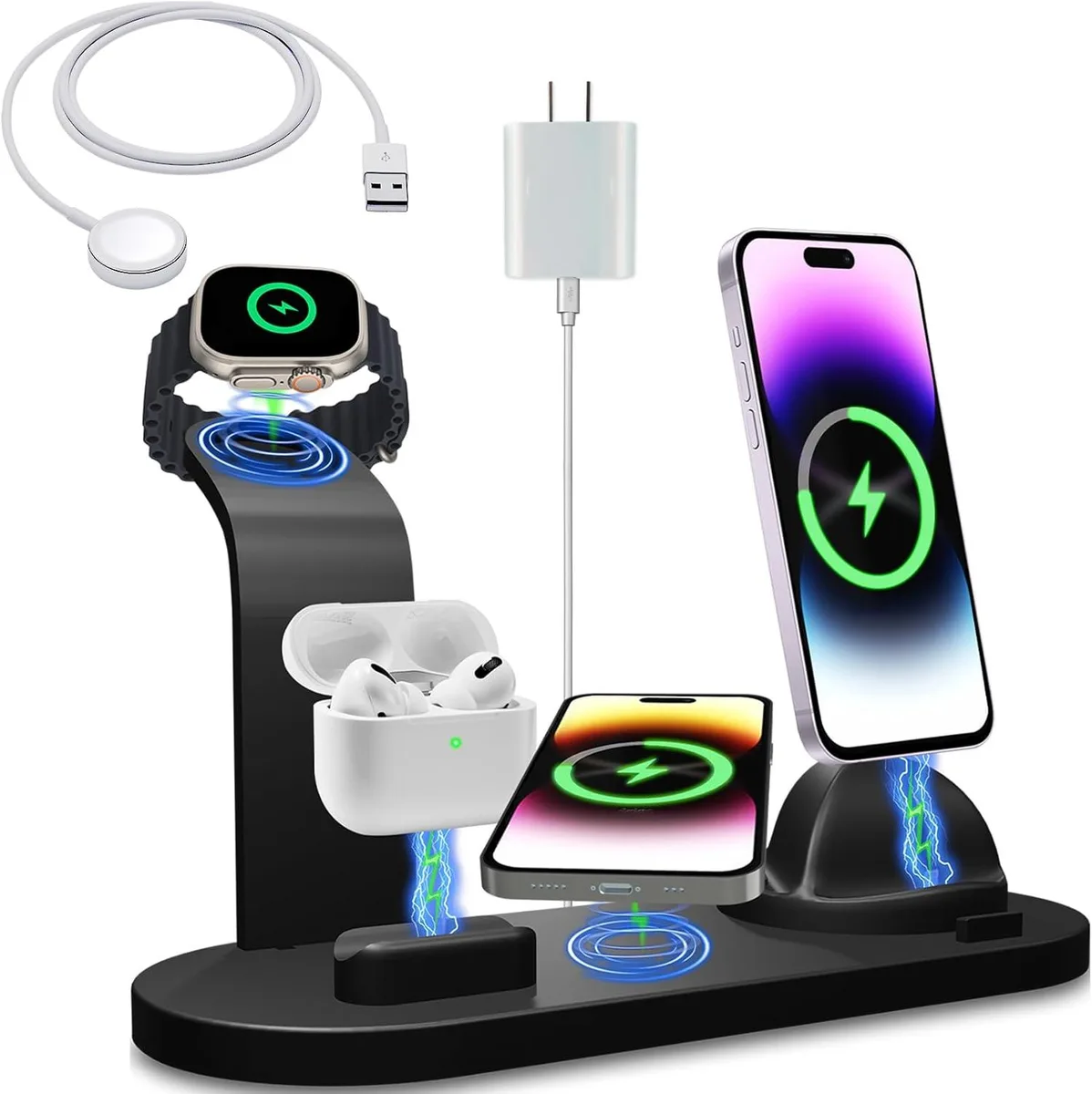 BONAEVER BONAEVER 4-in-1 Wireless Charging Station 15W Black — product photo