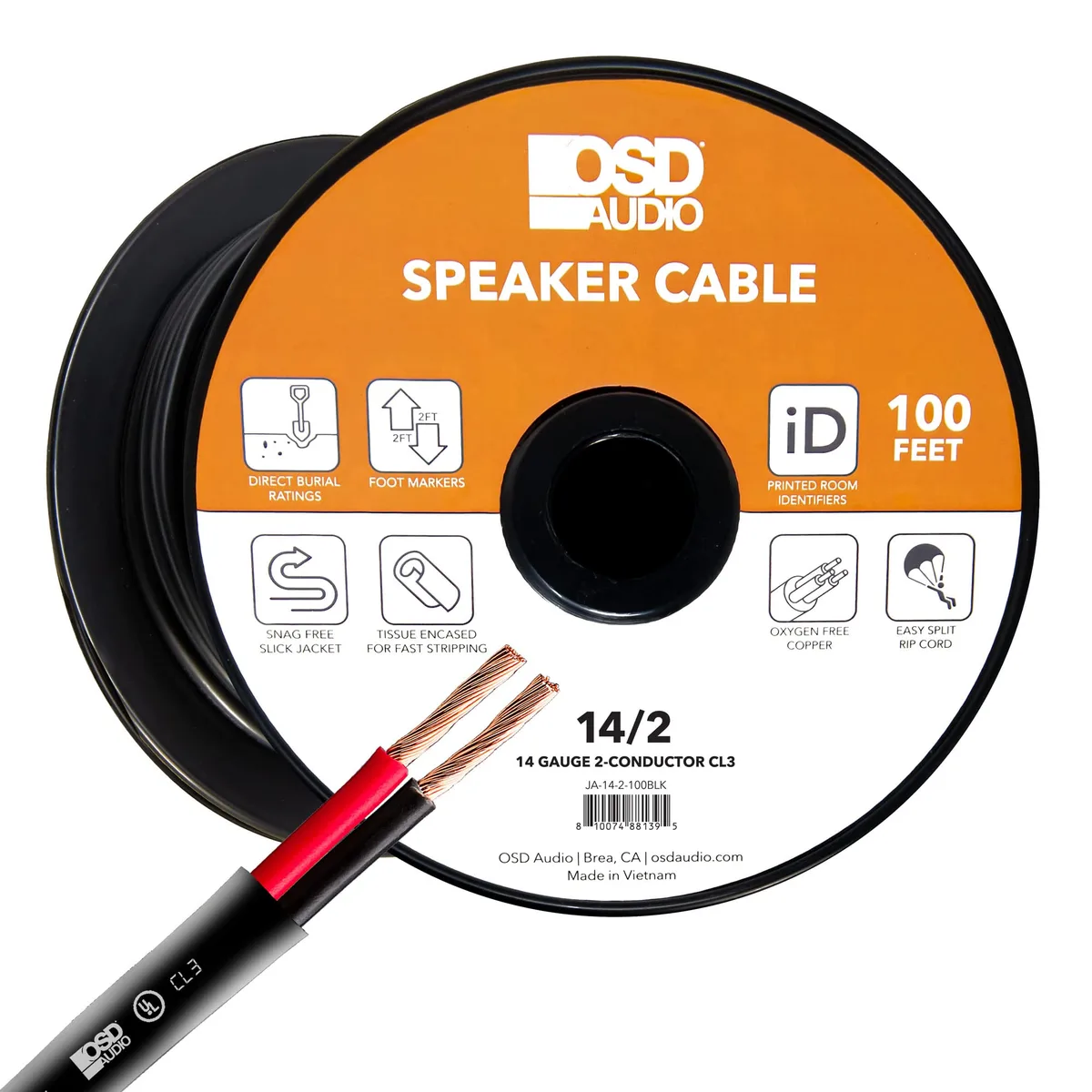  OSD Audio OSD-SP14-500-BLK 14 AWG 2 Conductor Speaker Wire 100ft Black — product photo