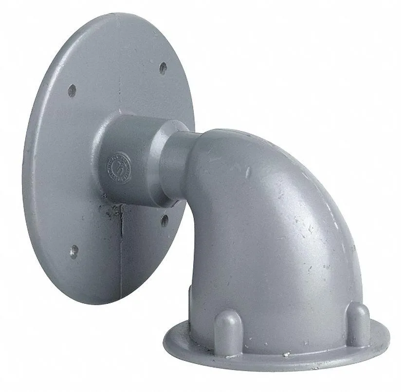 Gray aluminum wall bracket elbow, powder epoxy finish