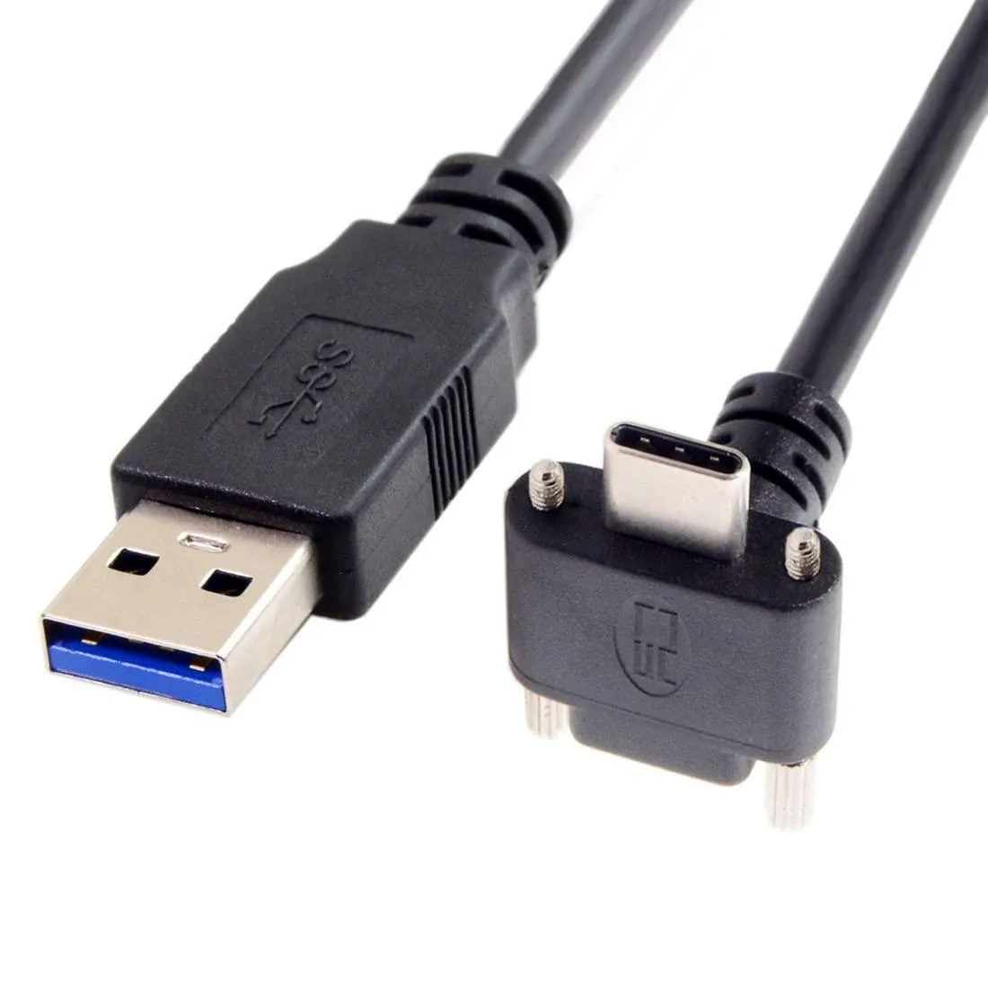Vszerda Vszerda USB 3.0 to USB C 90° Angled Cable Panel Mount Screw 2.0m — product photo