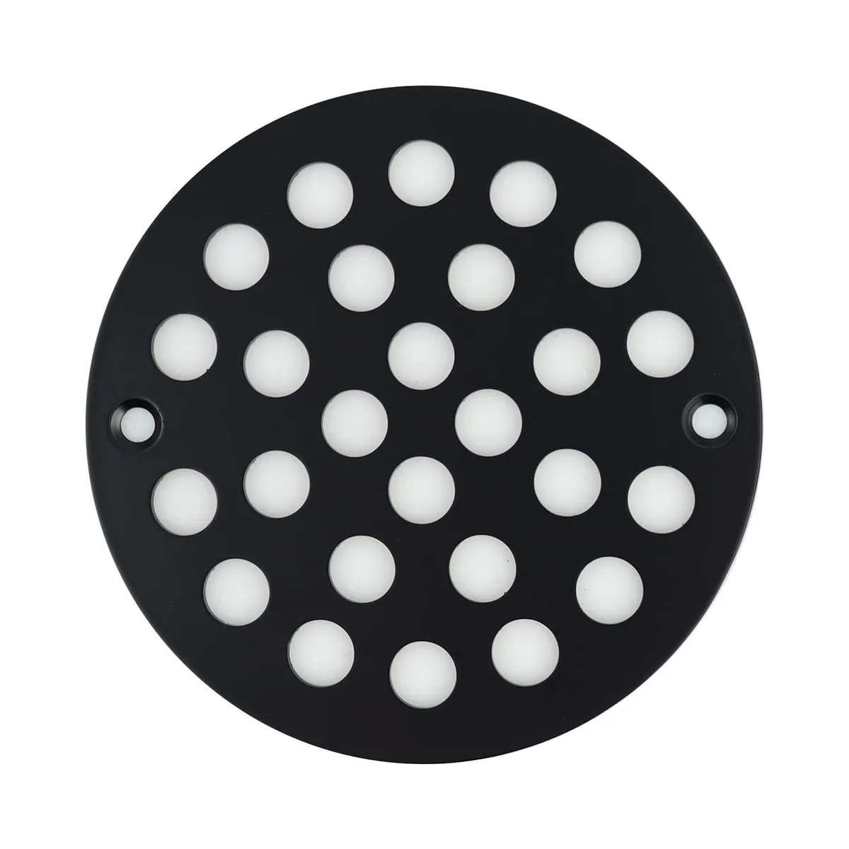  Inch Screw-in Round Shower Drain Cover Black 101.6mm 85.7mm 1.8mm 304 Stainless Steel — product photo