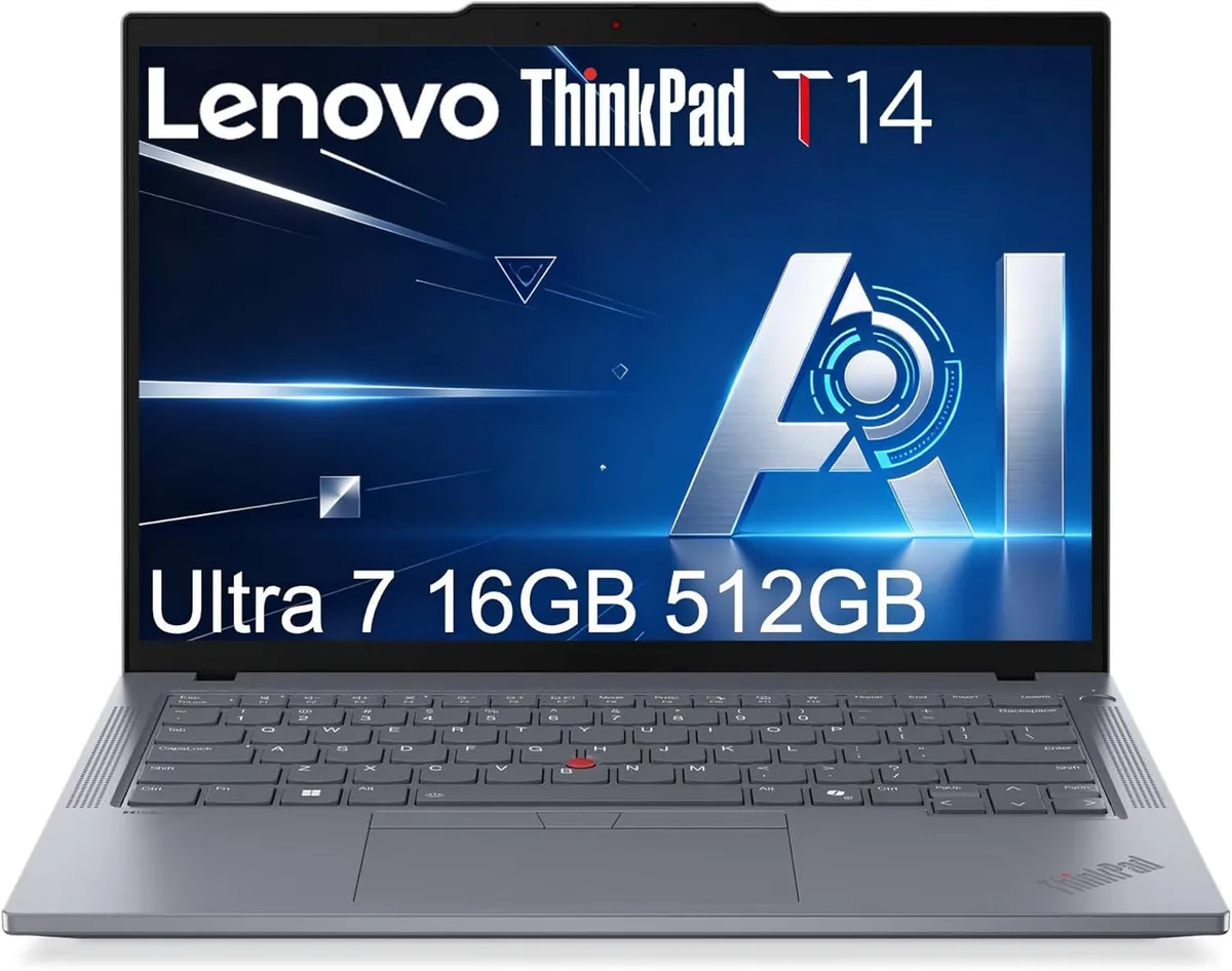 Lenovo Lenovo ThinkPad T14 business laptop 14" WUXGA Intel Core Ultra 7 155U 16GB DDR5 512GB NVMe Windows 11 Pro Gray — product photo