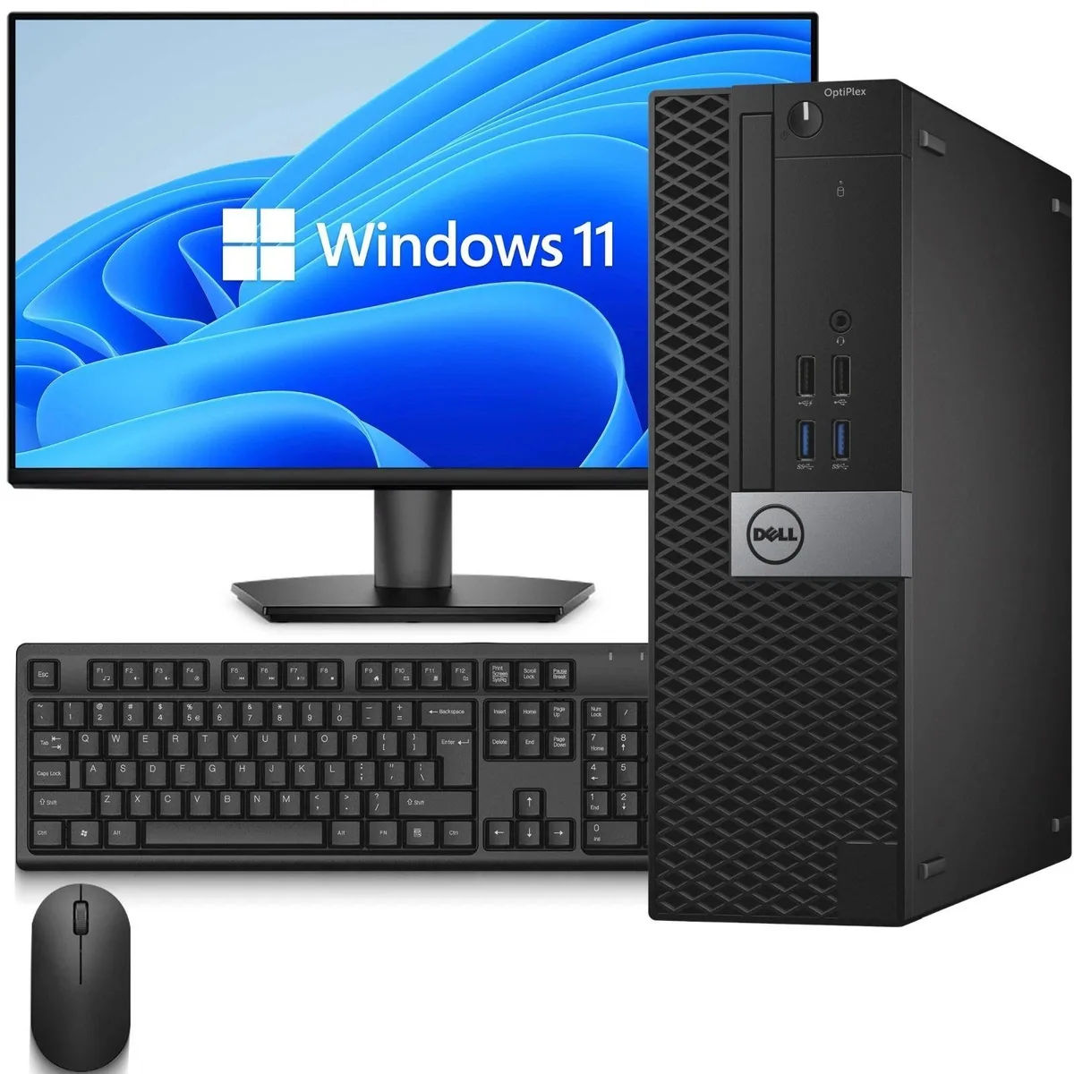 DELL Dell OptiPlex i7-7700 16GB 256GB 24" monitor desktop PC — product photo