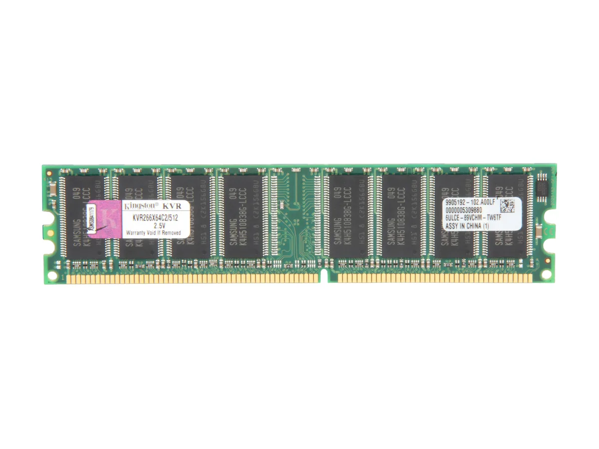 Kingston Technology Corp. Kingston Technology Corp. KVR266X64C2/512 512MB DDR 266 desktop RAM — product photo