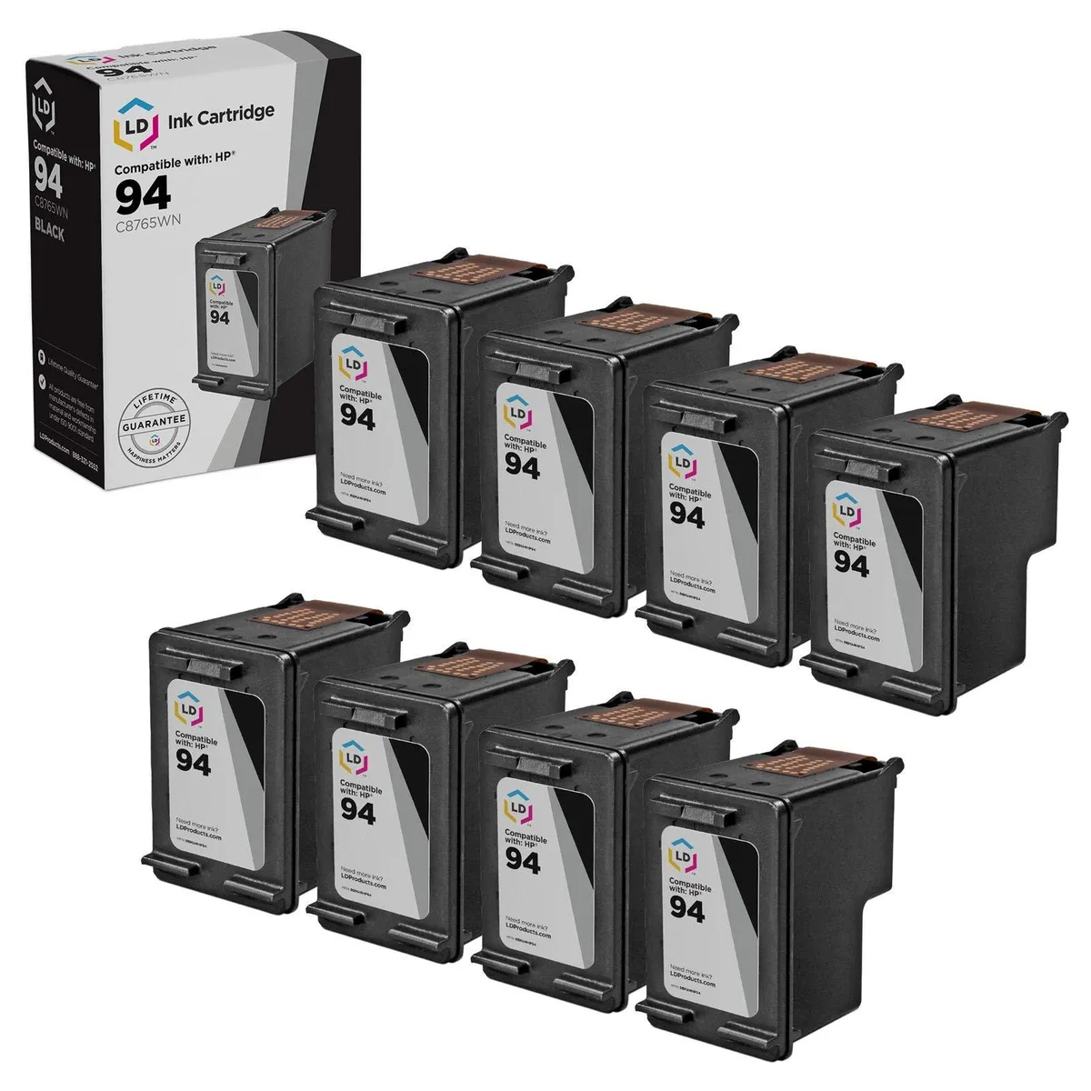 LD Products LD Products HP 94 Black Ink Cartridge 8-Pack — product photo