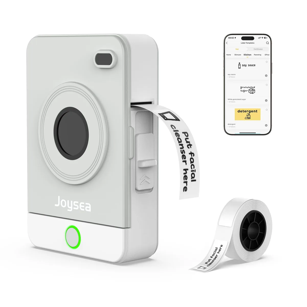 Joysea OP1 Label Printer Bluetooth 14×40 mm 203 DPI with Tape — product photo