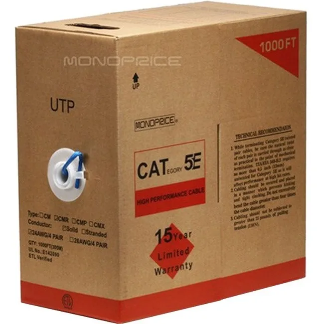 Monoprice Inc. Monoprice Inc. 880 Cat5e network ethernet cable 1000 ft Blue — product photo