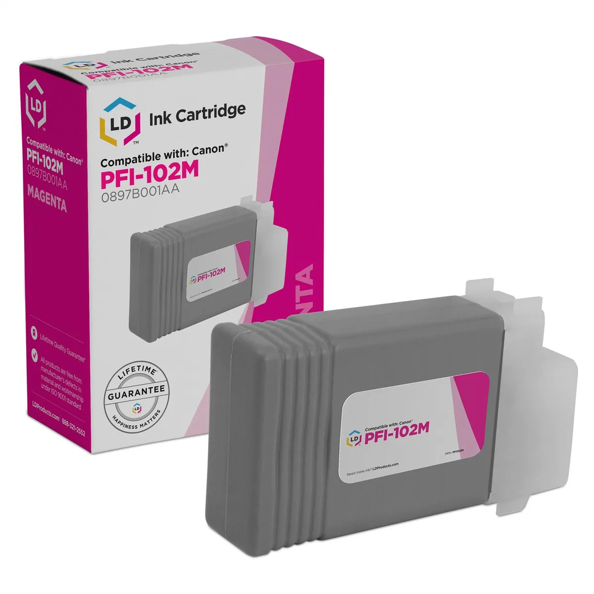 LD Products LD Products PFI-102M Magenta Ink Cartridge 130 mL — product photo