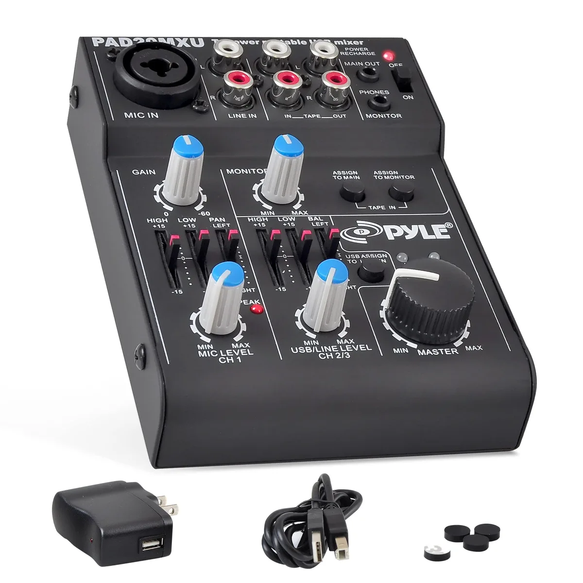 Pyle PAD20MXU 5-Channel Audio Mixer — product photo