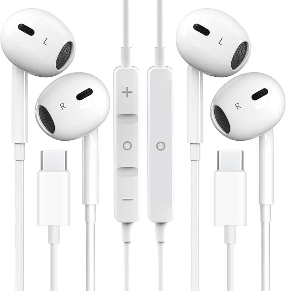 MAONO MAONO 2-Pack USB-C Wired Earbuds with Mic &amp; Remote 1.2m — product photo