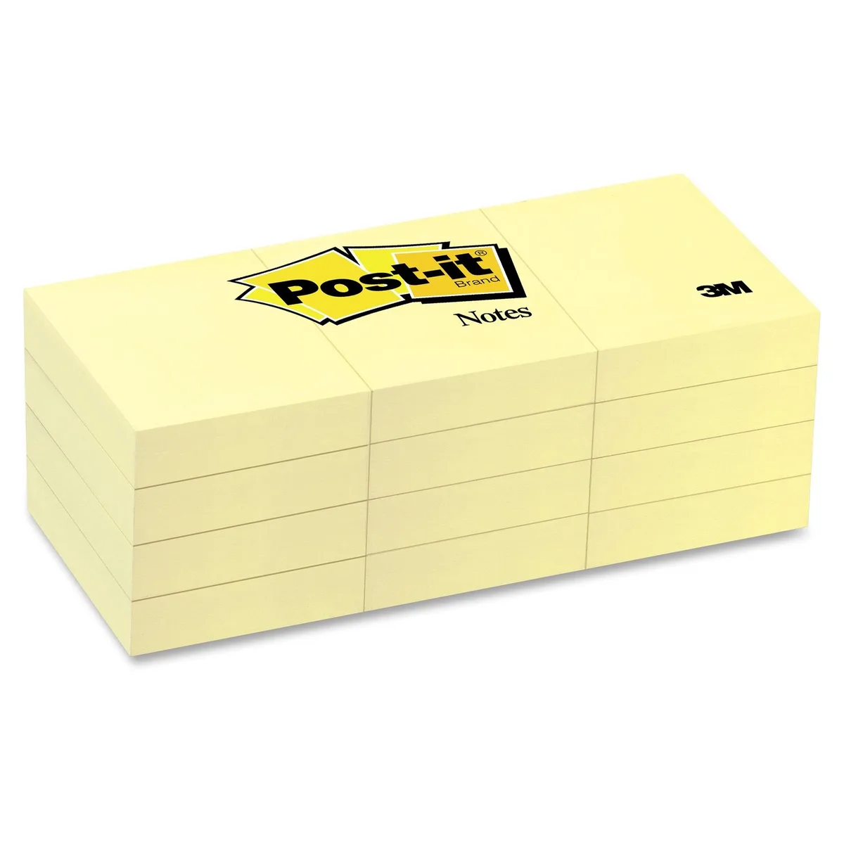 3M 3M 653YW Post-it Canary Yellow Sticky Notes 12 Pack 100 Sheets — product photo