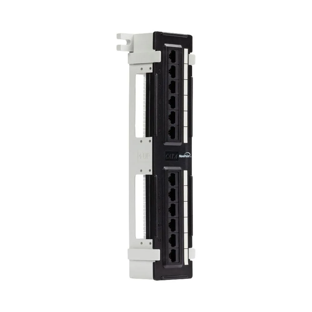 NavePoint NavePoint 12-Port Cat6 UTP Mini Patch Panel Black 3-pack — product photo