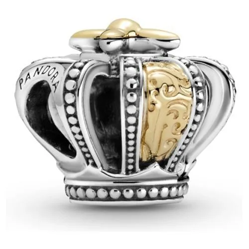 PANDORA PANDORA Two-Tone Regal Crown Charm sterling silver 14k gold charm — product photo