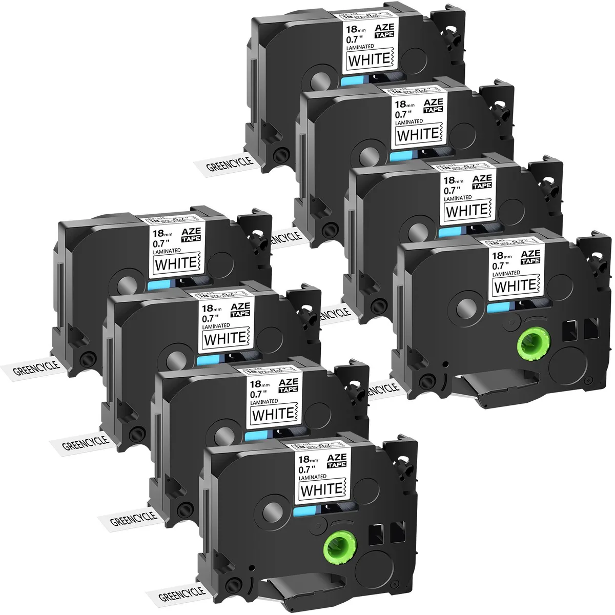 GREENCYCLE GREENCYCLE AZE-241 18mm 8m 8 Pack Label — product photo