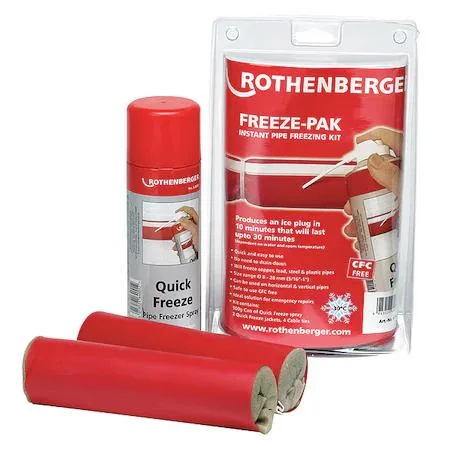 Rothenberger pipe freezing spray kit 304mL aerosol can transparent finish