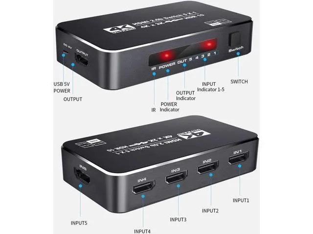 LORDWORLD LORDWORLD 5 Port HDMI KVM Switch 4K@60Hz — product photo