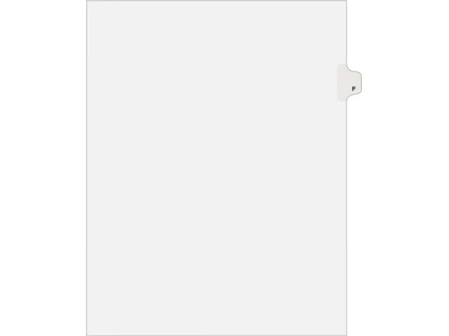Avery Avery 1406 Tab Dividers Card Filing One-Tab Title F Letter White 25/Pack — product photo