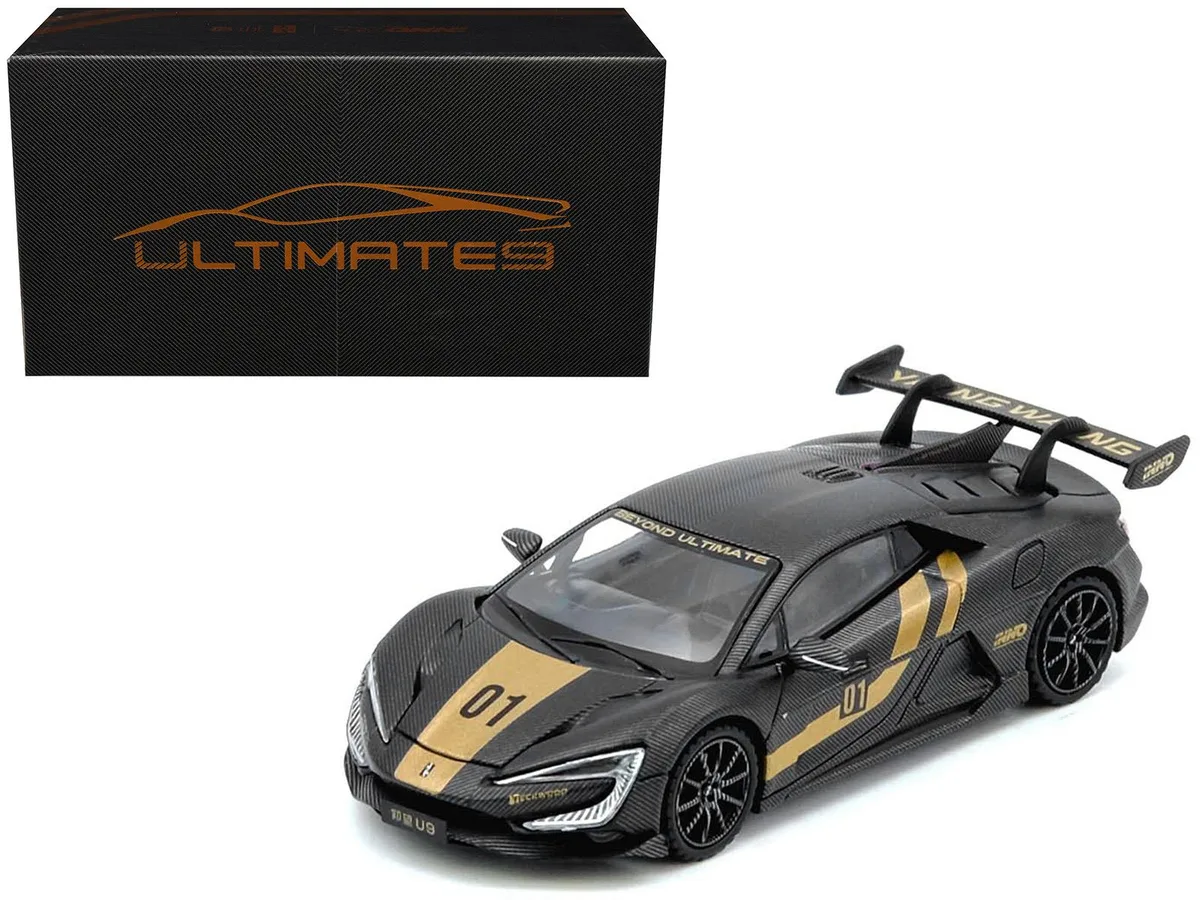 Inno Models Inno Models Yangwang U9 #01 Carbon Fiber Gold Stripes APA XPO 2025 Event Edition 1/64 Diecast Car — product photo