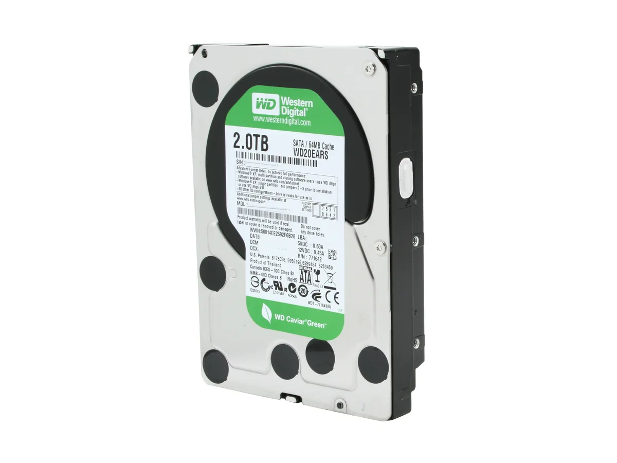 Western Digital Western Digital WD20EARS 2TB 5400 RPM 64MB SATA 3.0Gb/s 3.5" internal hard drive — product photo