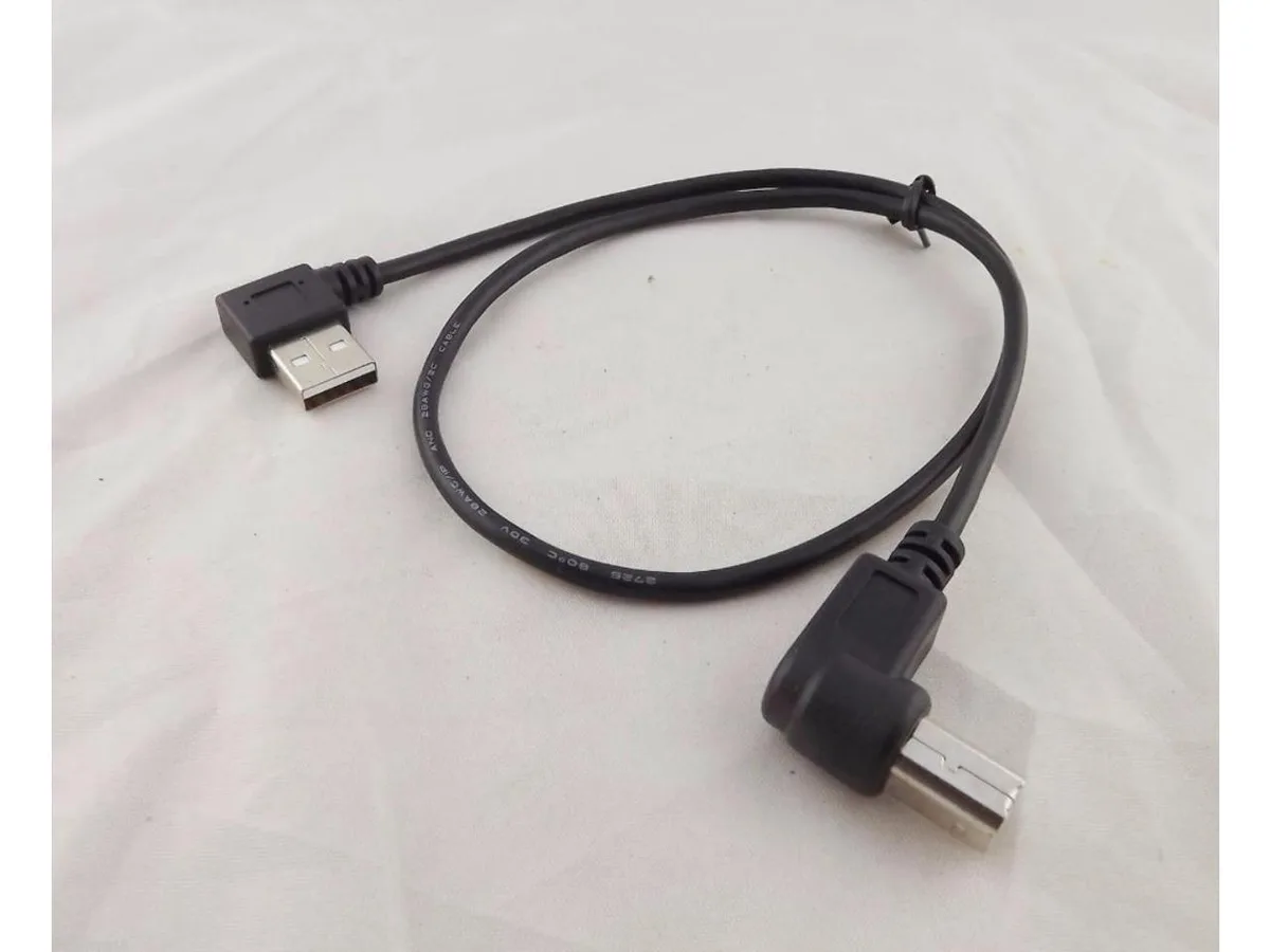 BUCIER BUCIER USB 2.0 A Male Right Angle to B Male Right Angle 90° Cable 50cm 10pcs — product photo