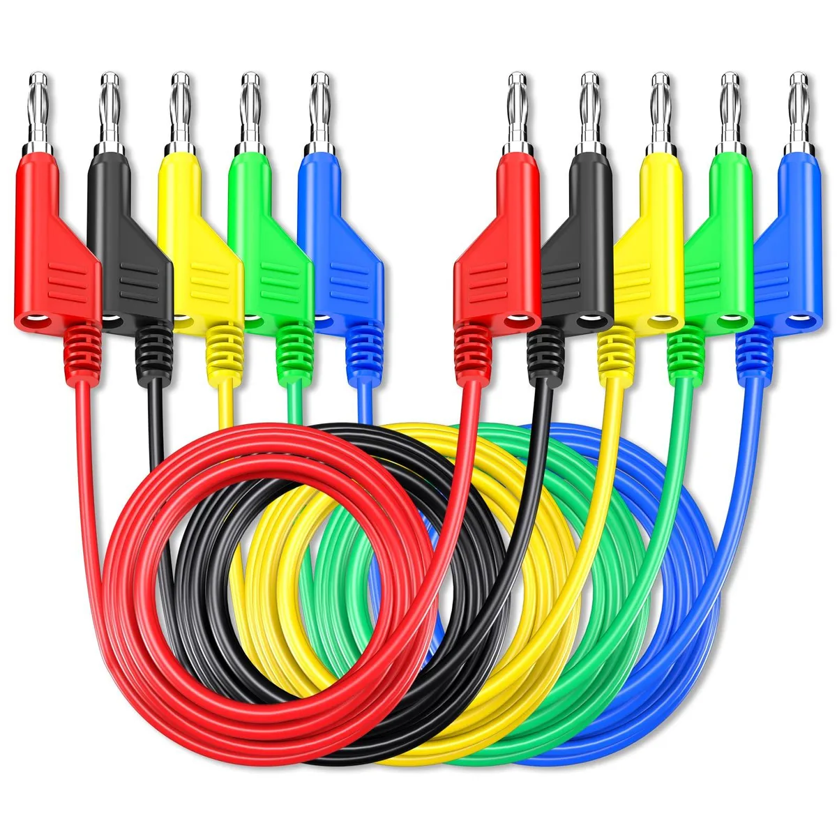 KEHIPI KEHIPI P1036 5pcs Stackable Banana Test Leads 6.56ft 1000V 15A electrician tool — product photo