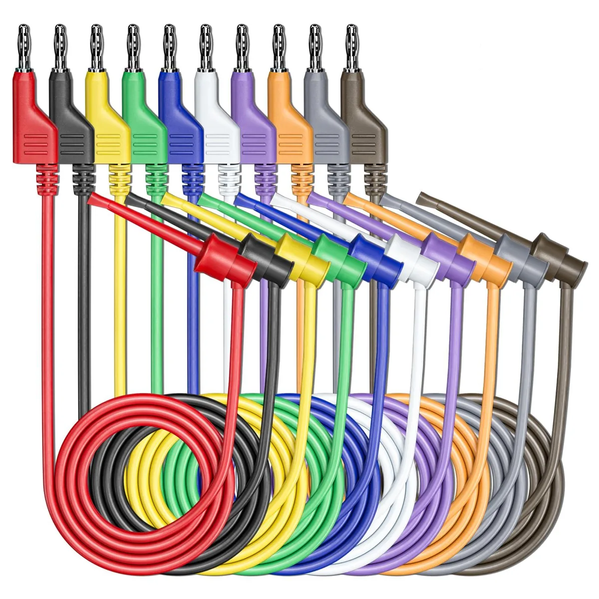 KEHIPI KEHIPI 10PCS 4mm Banana to Hook Test Leads — product photo