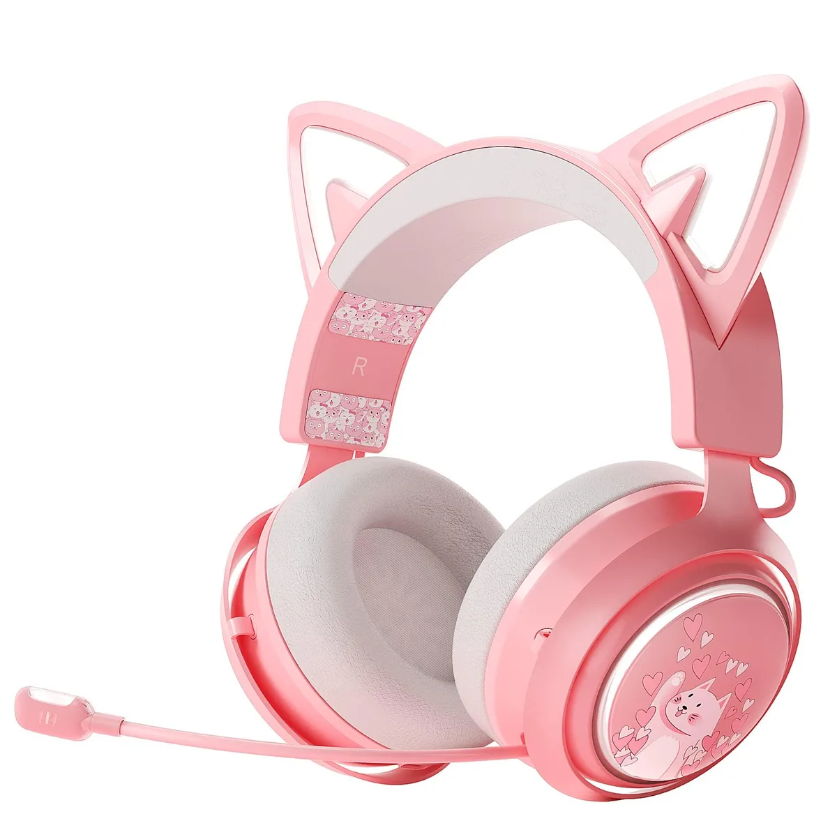 EASARS GS510 BT PINK Bluetooth 5.0 Cat Ear Headphones Pink 50mm 50h 10m 3.5mm — product photo