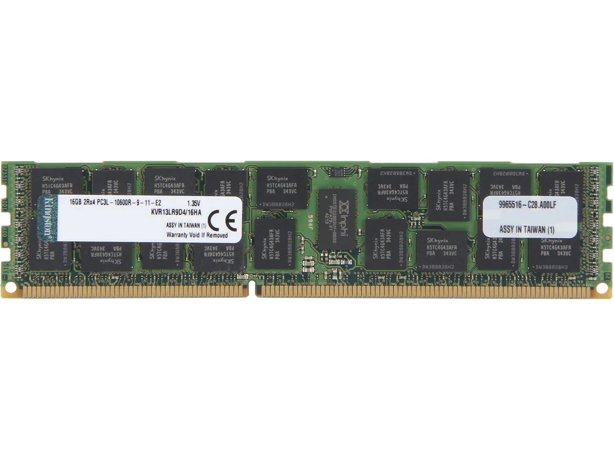 Kingston Technology Corp. Kingston Technology Corp. KVR13LR9D4/16HA 16GB DDR3 1333 ECC Registered server RAM — product photo