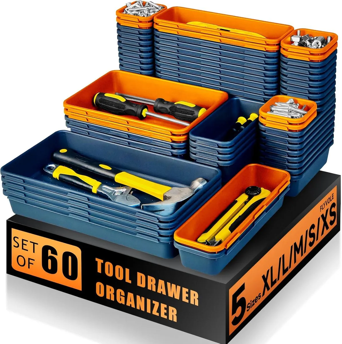 BFKK BFKK Tool Storage 60PCS Blue+Orange Interlocking Tray — product photo