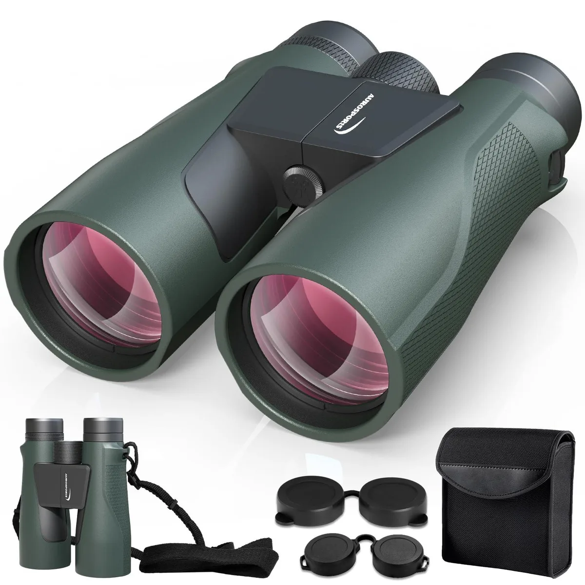 Aurosports 15x56 Binoculars BAK4 Prism Green — product photo