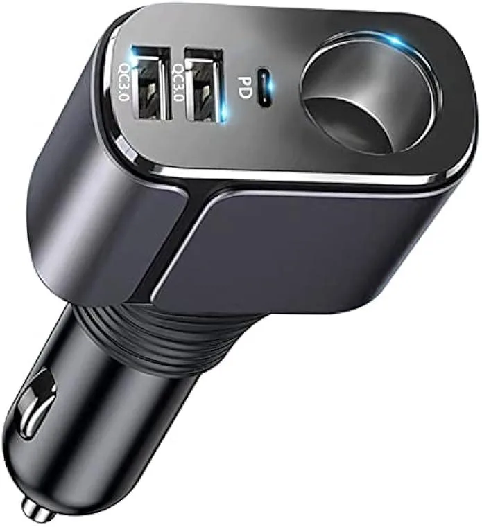 TAURKENAM TAURKENAM 210W 4-in-1 USB-C Car Charger with Cigarette Lighter Splitter — product photo