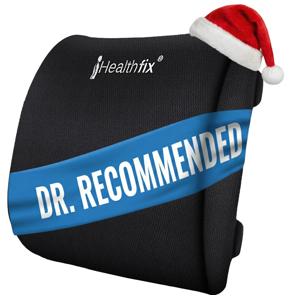 Black lumbar support cushion with adjustable strap, pack of 10