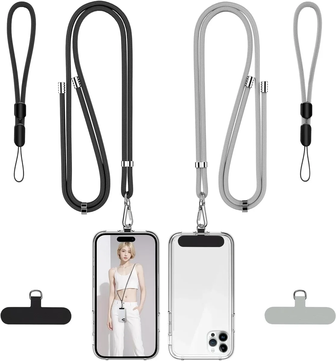 MCHOSE MCHOSE Phone Lanyard & Wrist Strap Set Black Grey — product photo