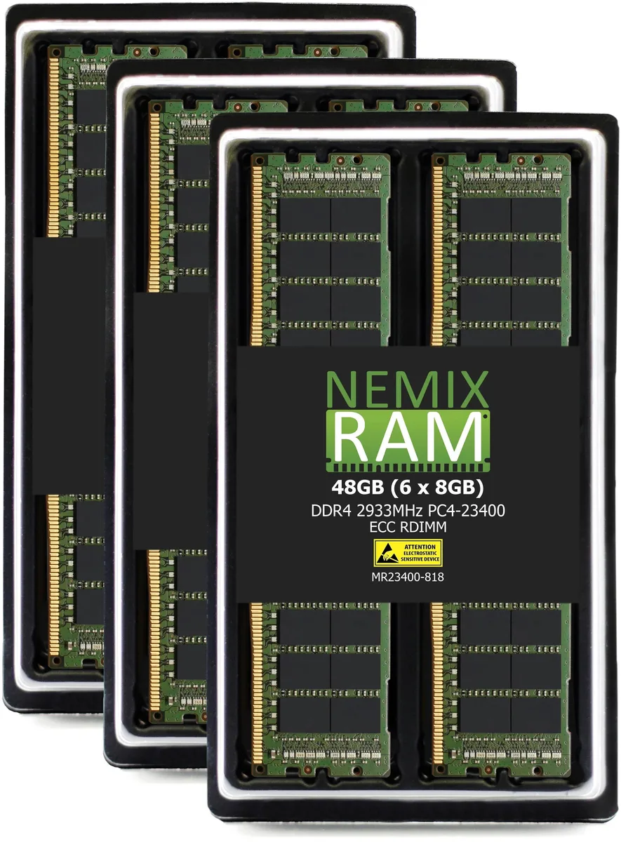 NEMIX RAM NEMIX RAM 48GB (6x8GB) DDR4 2933MHz CL21 ECC RDIMM server RAM — product photo