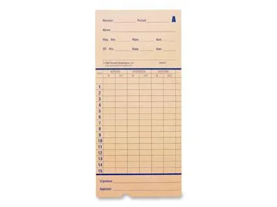 Pyramid Technologies Pyramid Technologies 42415 Time Cards for Model 2600, 100 Pack — product photo
