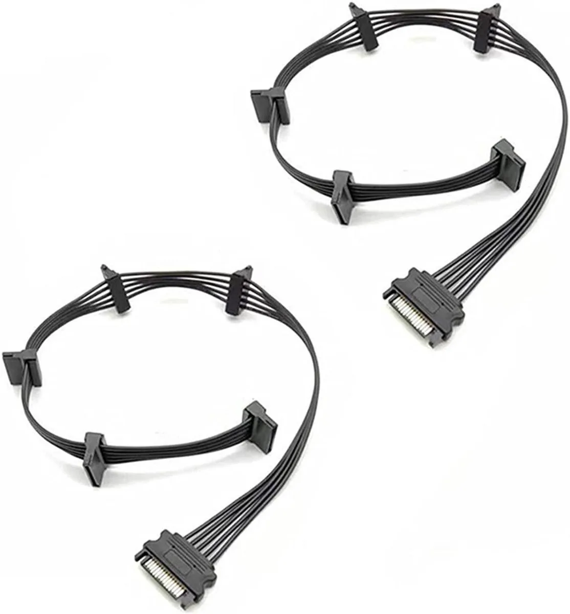 Vszerda Vszerda 15-Pin SATA Power Splitter 1-to-5 21 Inches 2-Pack — product photo