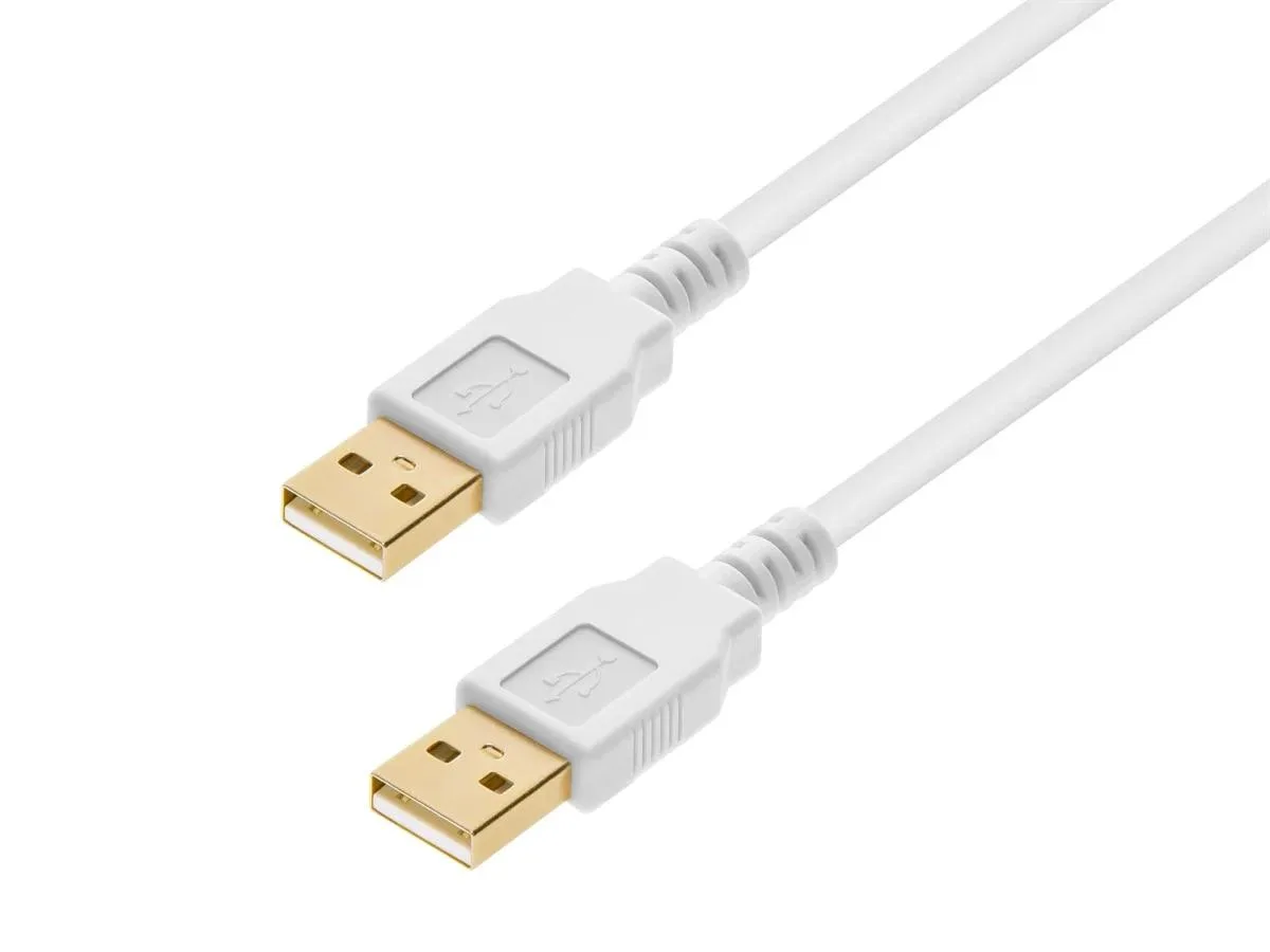 Monoprice Inc. Monoprice 108609 USB 2.0 Cable 1.5 ft White USB-A Male to Male 28/24AWG 480 Mbps — product photo