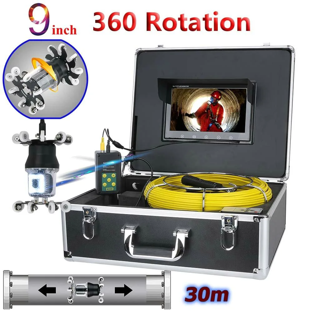 visiPower visiPower Industrial Endoscope 9" Screen 30m Cable 360° Camera 38 LED IP68 — product photo