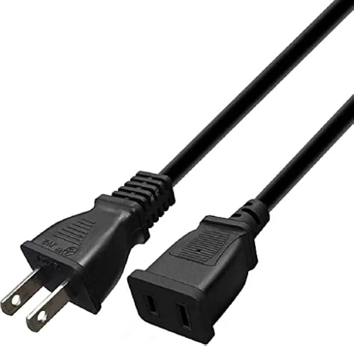 usbroway usbroway 16.4ft power extension cord 125V 10A 2-prong 2 outlets — product photo