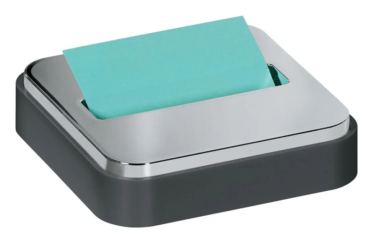 Black square pop-up sticky note dispenser with 45 sheets
