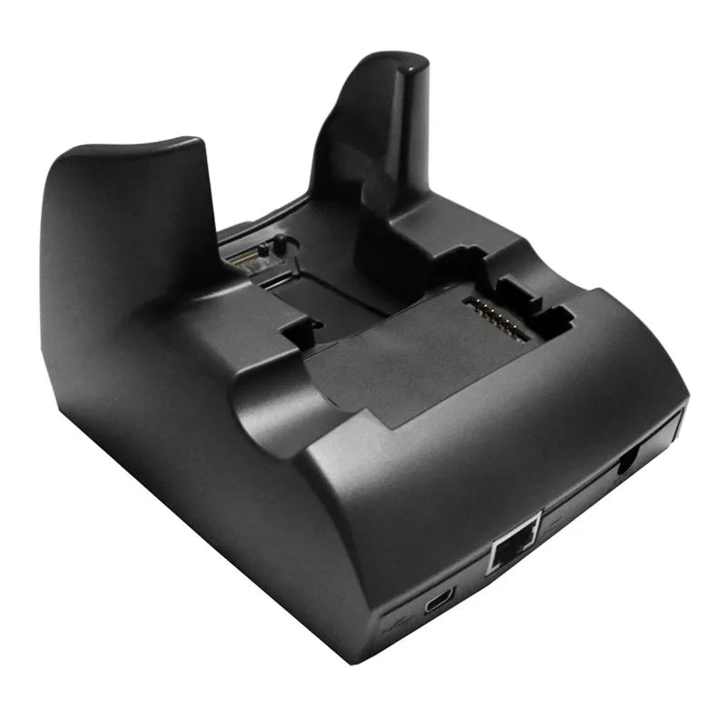 Black rectangular battery charger for Symbol MC70 and MC75 series, 114.90 x 111.00 x 90.50 mm